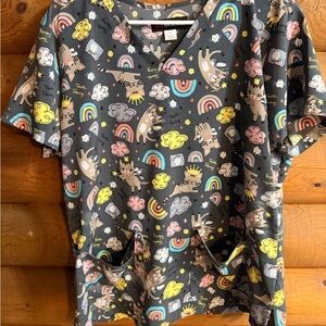 Feelin Lucky Scrub Top XL